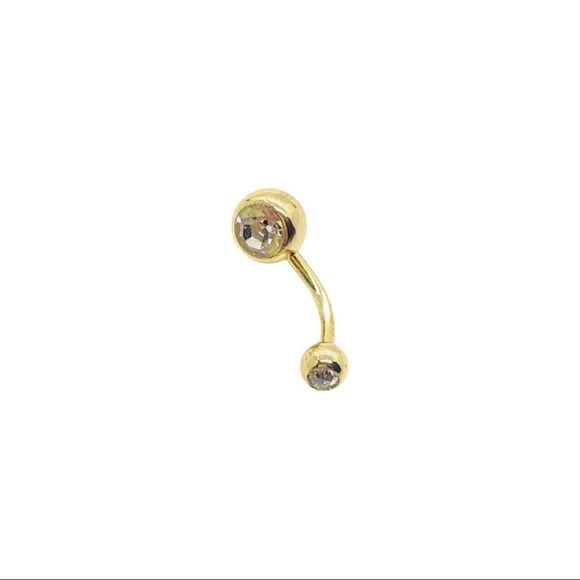 Belly Ring in gold cz - Picture 3 of 3